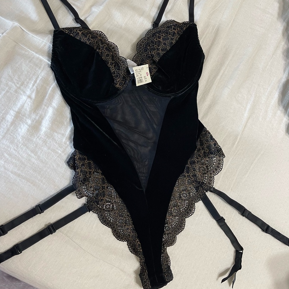 Victoria's Secret Black Lace Bodysuit